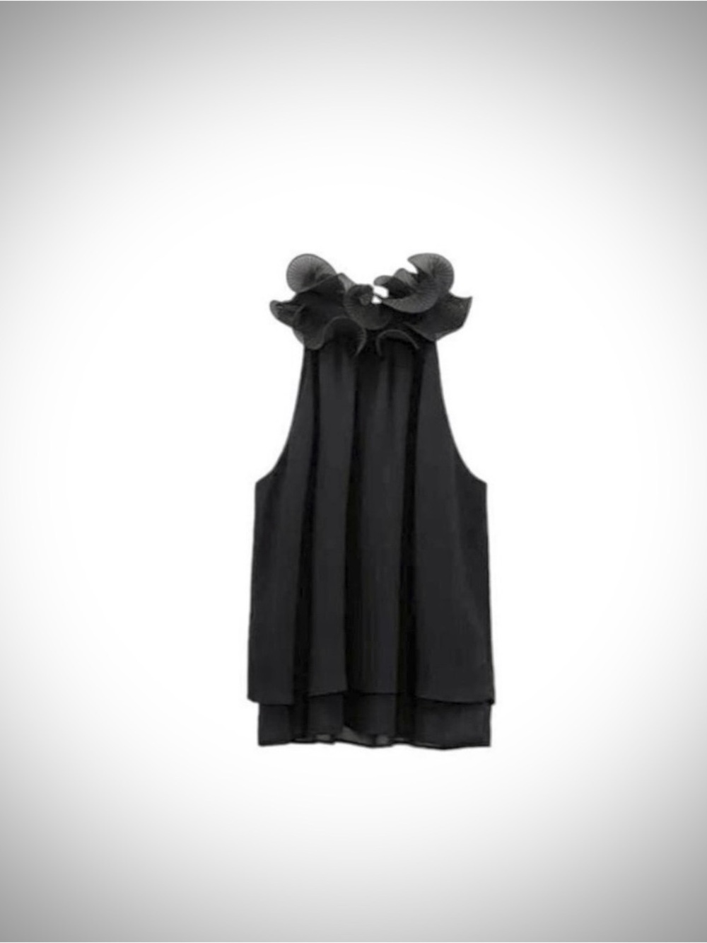 Semi Sheer Ruffled Halter Top - Picture 3 of 4